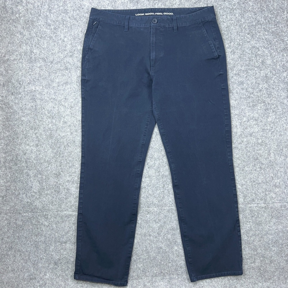 True Classic Pants Mens 36x32 Navy Blue Straight Chino Performance Golf‎ Stretch